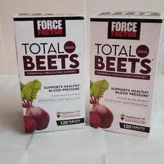 Force Factor Total Beets Circulatory & Blood Pressure Support 120 Tabs Exp 12/28