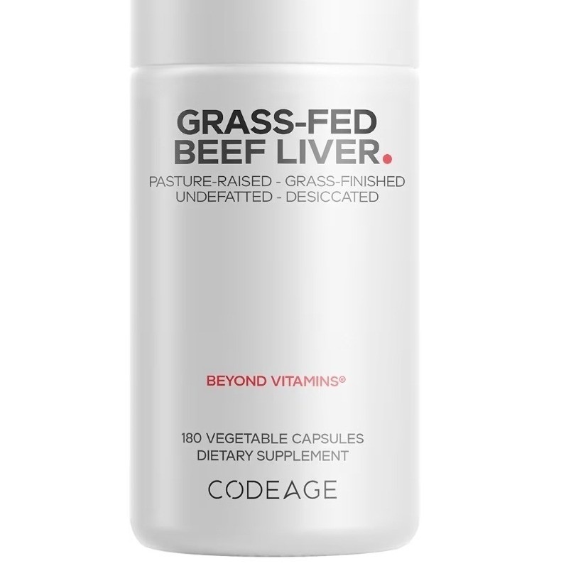 Codeage Grass Fed Beef Liver Supplement 180 Capsules Pasture Raised Non-GMO
