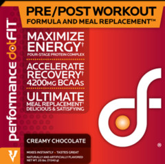 DotFit BULK Pre & Post Workout Chocolate Flavor Convenient 176 Servings 25lb NEW