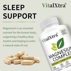 Complex magnesium: Improves sleep quality and supports heart and muscle health