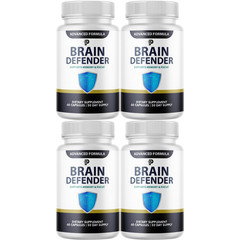 Brain Defender Memory & Brain Support, Cognitive Formula- 4 Bottles Genuine