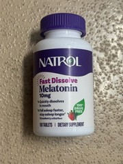 Natrol Melatonin Fast Dissolve, Strawberry, 10 mg, 100 Tablets Exp 4/27