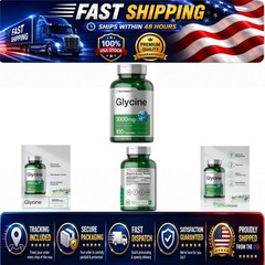 Glycine 3000mg Supplement | 100 Capsules | Non-GMO, Gluten Free