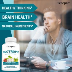 Nootropics Brain Support Supplement, Lions Mane, Shiitake, Reishi & Chaga