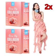 2 Boxes Mana Rose Hip Collagen Reduce Dark Circles Bright Aura Skin Anit-Oxidant