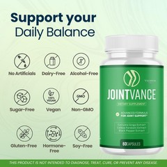 JointVance Joint Support Supplement Capsules Glucosamine Flexibility 1 Pack 60Ct