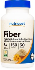 Nutricost Fiber Capsules with Prebiotic Fiber Supplement, 150 Capsules