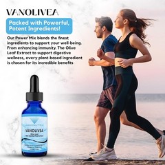 VanOlivea Olive Leaf Extract Liquid 302 Servings Plant Based Non GMO Made in USA
