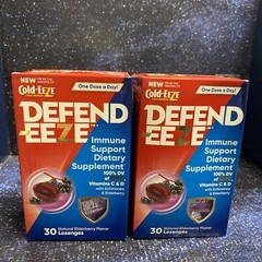 2X Cold-Eeze Defend-Eeze Immune Support Lozenges 30 ct. each Elderberry Flavor