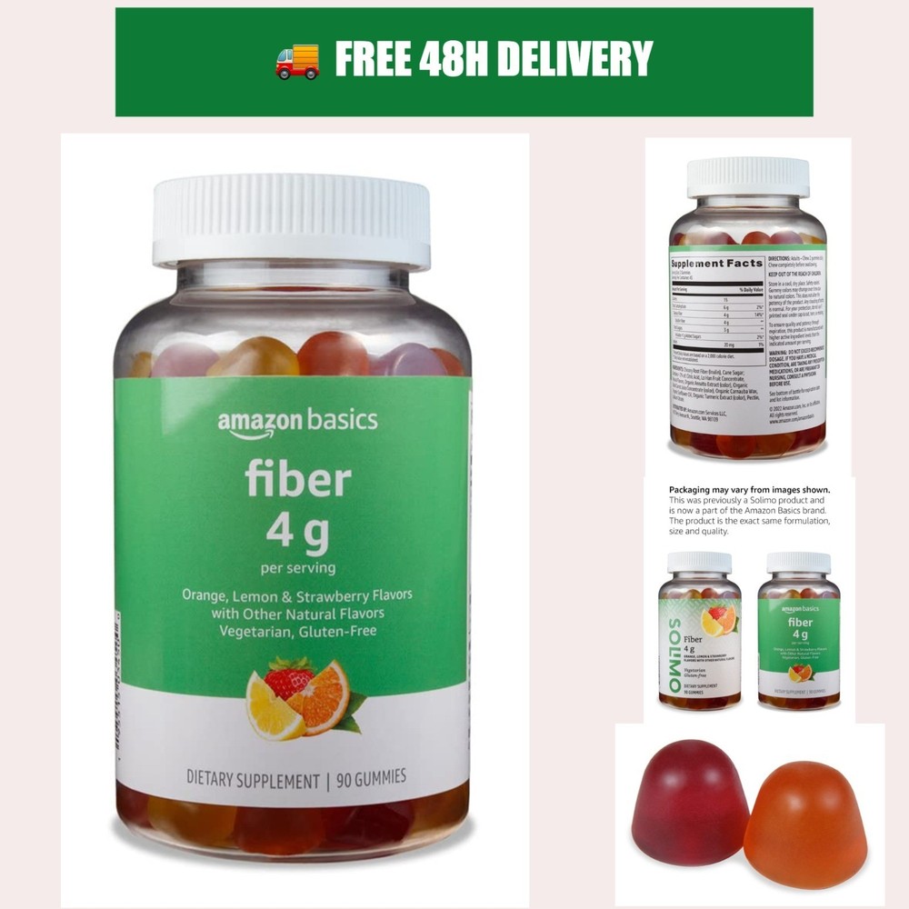 Amazon Basics Soft Fiber Gummies for Digestive Health, 90 Count