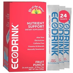 Eco Drink Nutrient Support Hydration Packets Strawberry Lemonade 24 Stick Packs