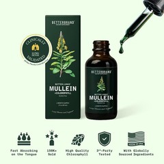 Mullein Leaf & Chlorophyll Drops for Lung Detox & Mucus Cleanse – 30 Servings