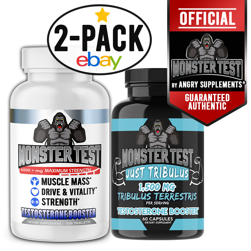 Angry Supplements Monster Test + Monster Just Tribulus Testosterona Booster