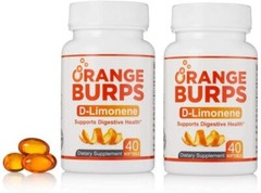 Orange Burps D-Limonene Supplement – Orange Peel Extract – 2 Packs, 80 Softgels