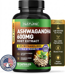 Ashwagandha Supplements Extra Strength Ashwagandha Capsules with 600mg, 90 ct
