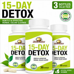 3 Pack Herbal Digestive Support Capsules 15 Day Supply Dietary Supplement 30Ct