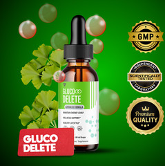 (5 Pack) Gluco Delete Drops, GlucoDelete Premium Liquid Drop Supplement (10oz)