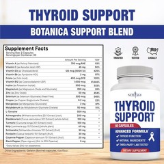 Thyroid Support Supplement with Iodine, B12, Zinc, Selenium & More – 60ct.