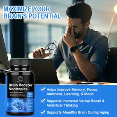 Brain Health & Memory Support – Focus & Mental Clarity Nootropic Supplement, 60