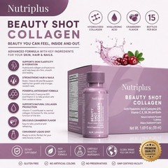 Nutriplus Collagen Liquid Supplement Hyaluronic Acid Cranberry 15 Bottles sealed