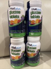 4 Pk ~ Trueplus Glucose Tablets ~ Blood Pressure & Energy Support ~ Fruit 50 ct