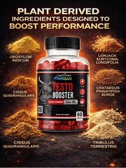 Testo Booster Supplement for Men 60 Caps | Vitality, Stamina, Energy | Vitamisan