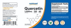 Nutricost Quercetin 1000mg, 120 Capsules – 60 Servings, 500mg Per Capsule