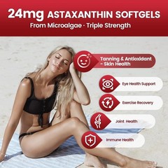 24mg Astaxanthin 10‑in‑1 Complex 240Softgels Antioxidant Skin Eye Immune Support