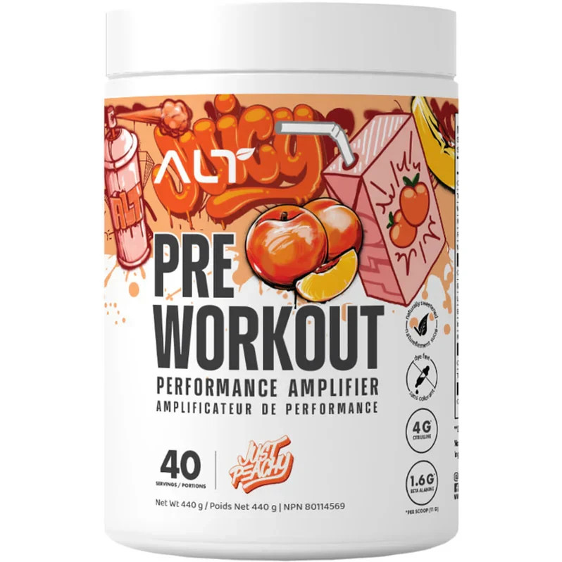 ALT Pre Workout 40 Servings Just Peachy Performance Amplifier Natural 440g NEW