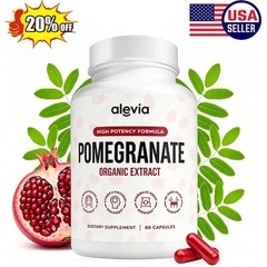 Alevia Pomegranate Capsules 60ct Organic Extract Antioxidant