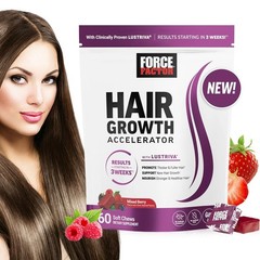 Force Factor Hair Growth Accelerator Soft Chews, Hair Growth Vitamins 4 Women