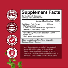 Advanced Tart Cherry Extract Capsules Uric Acid Cleanse and Joint Support 240ct