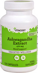 Vitacost Ashwagandha Extract – Standardized – 470 mg – 120 Capsules exp. 3/2028