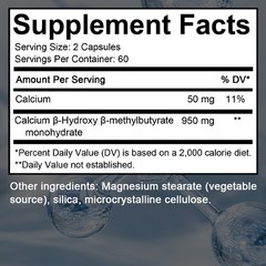 Calcium β Hydroxy β Methylbutyrate Capsules Preserve Muscle Mass 30-120 Count