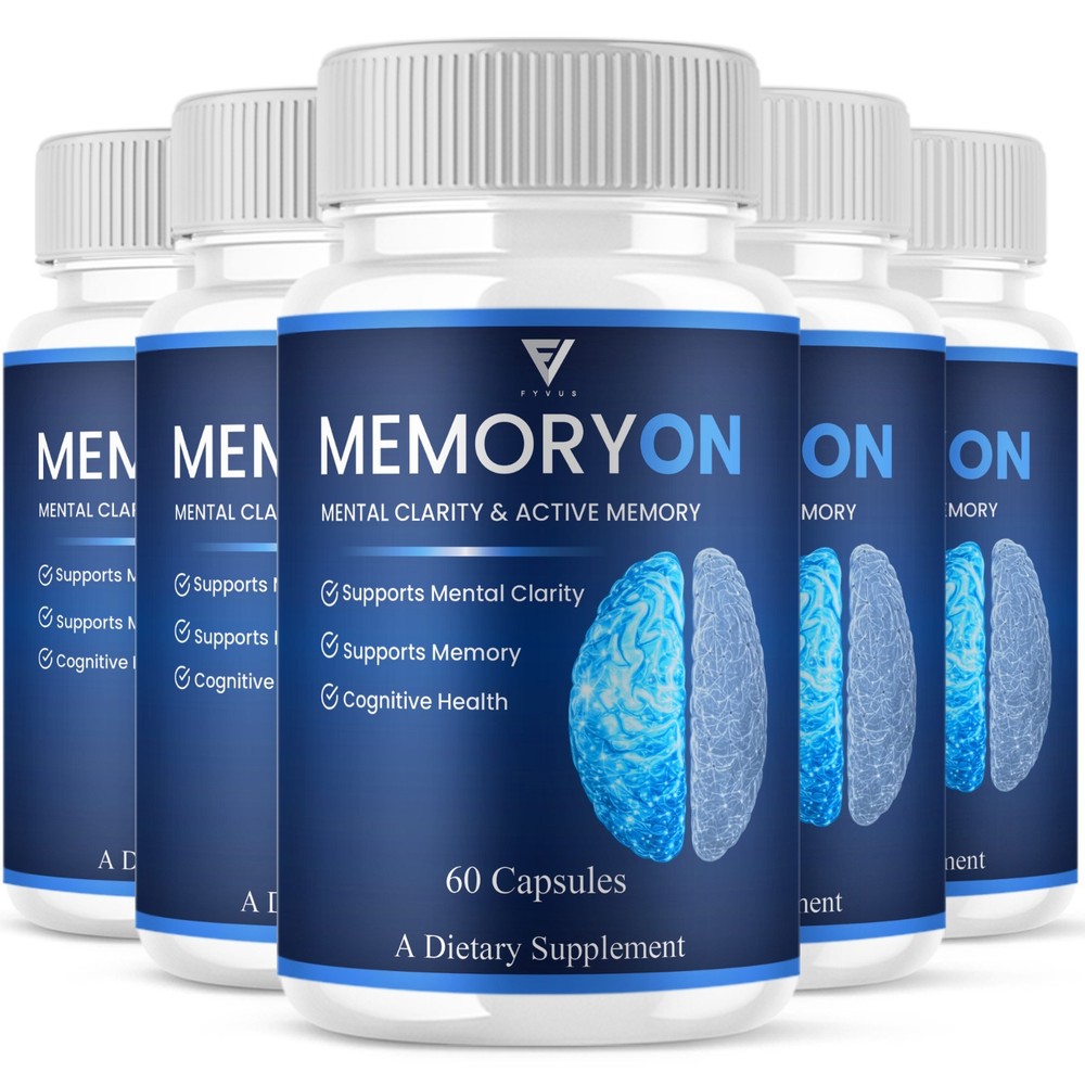 (5 Pack) MemoryOn Brain Supplements, Memory On Premium Nootropic (300 Capsules)