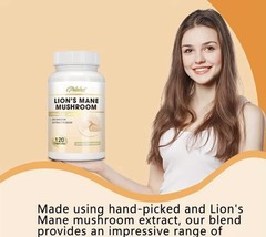 Pslalae Lion’s Mane Mushroom Extract 1000mg 120 Capsules Mood Digestion Support