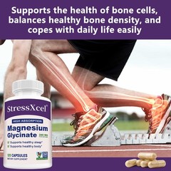 Magnesium Glycinate 240 Mg Supplements Muscle Growth Bone Health 30-120 Capsules