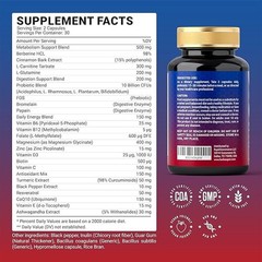 Berberine Metabolic Support Complex Probiotics Resveratrol CoQ10 Energy 60 Caps