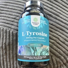 Nature&rsquo;s Craft L-Tyrosine 500mg 240 Capsules Amino Acid LOT 080625 Exp 06/27