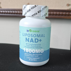 inGreens Liposomal NAD+ 1800mg Dietary Supplement 60 Softgels Non-GMO 12/2028