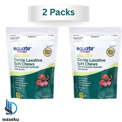 Equate Gentle Laxative Soft Chew for Constipation Relief, Mixed Berry Flavor, 30