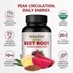 Organic Beet Root Complex-For Healthy Circulation,Heart&Daily Energy 30~120 Caps