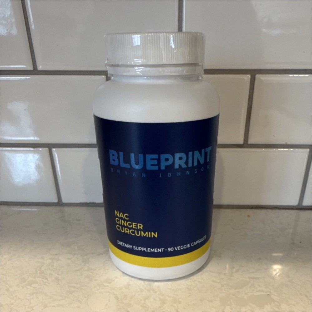 Bryan Johnson Blueprint NAC Ginger Curcumin Capsules 1200mg/400mg/250mg 90 Count