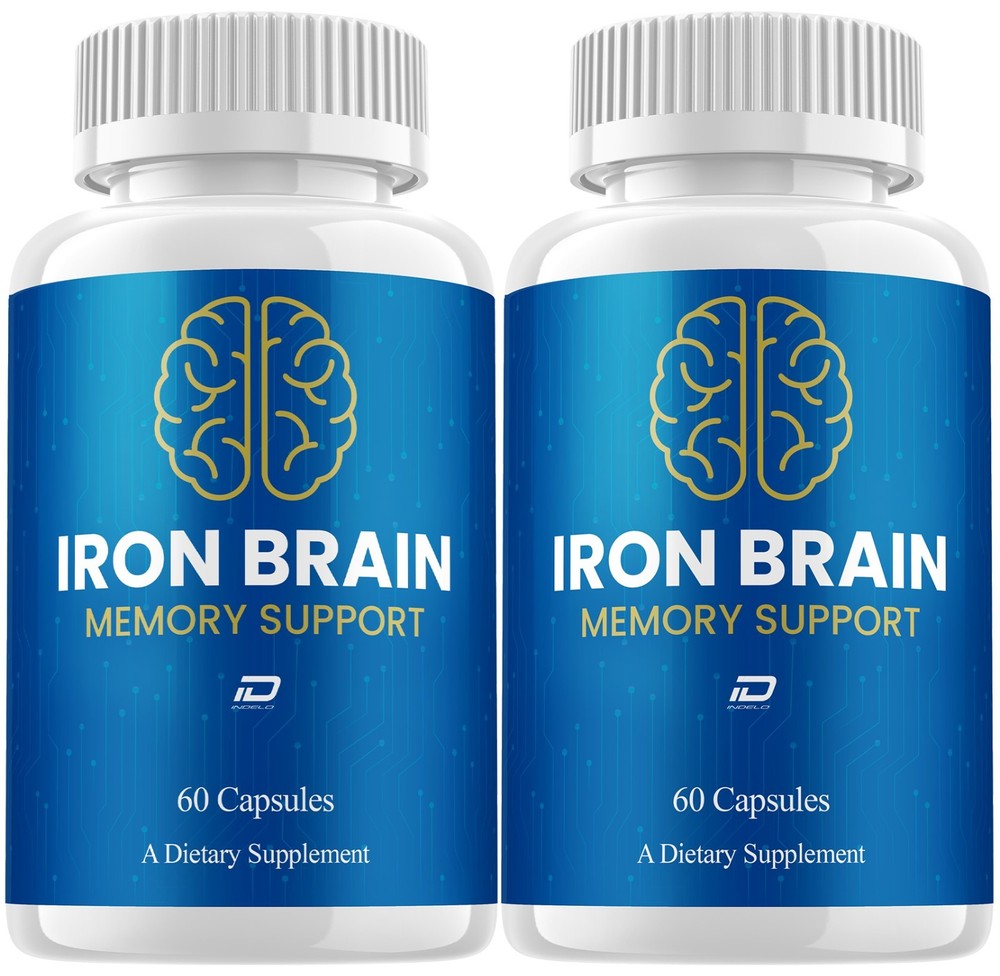 (2 Pack) Iron Brain Supplement Capsules – IronBrain Natural Blend Memory Focus