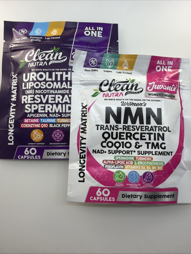 Clean Nutra Infinity One & Juvanix Longevity SupplemEnt 60 Capsules BUNDLE