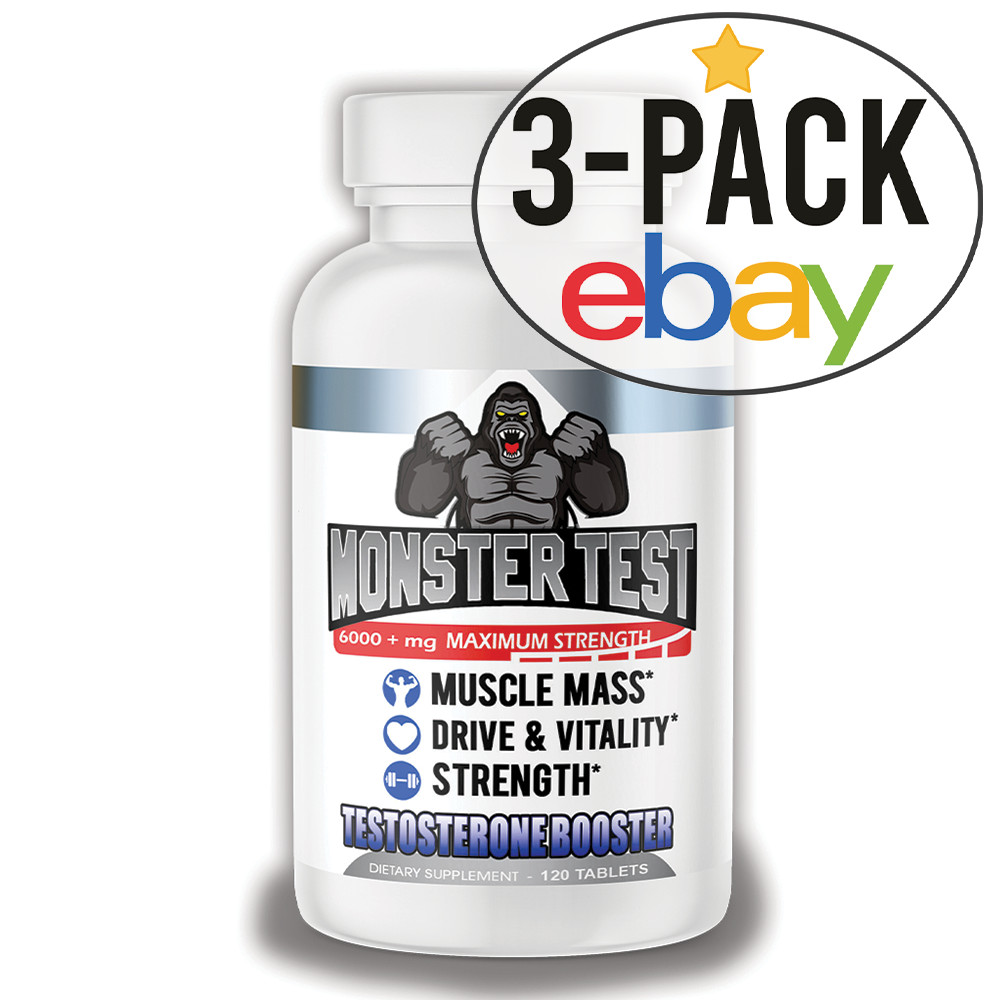 Angry Supplements MONSTER TEST Testosteron Booster Men&rsquo;s Drive Pills, 120ct 3Pk