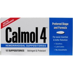 Calmol 4 Hemorrhoidal Suppositories 12 Each