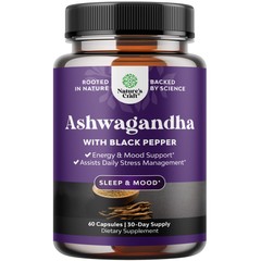 Best Ashwagandha Root Powder Capsules 1300mg Per Serving – Relaxation Sleep 60ct