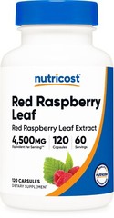 Nutricost Red Raspberry Leaf Extract (4500mg Equivalent) 120 Capsules – Vegan