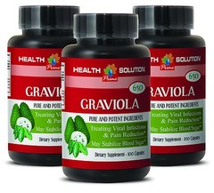 Pain reduction – GRAVIOLA Leaf Extract 650 Mg – energy to your body – 3 B, 300